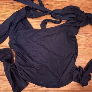 Blogilates for Target Lovestory Black Tie-Back Top